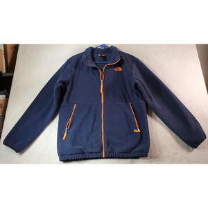 The North Face Jacket Boys XL Navy Fleece Polyester Long Sleeve Logo Full Zipper